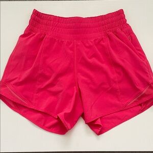 Hot pink Lululemon Hotty Hot shorts, 4”